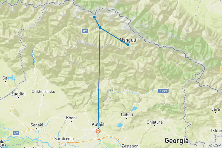 Mapa de La magia del esquí en el oculto Svaneti