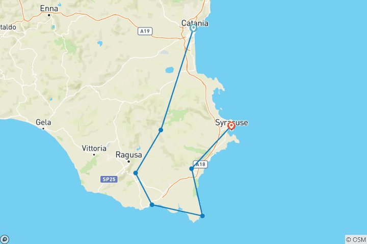 Map of Sizilien individuell - Ostsizilien mit dem Bike entdecken (8 Tage)