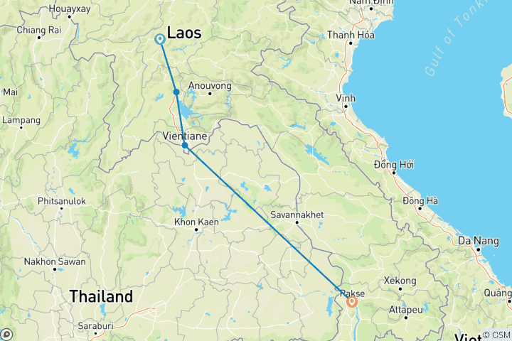 Map of The Charm of Laos in 10 Days - Private Tour