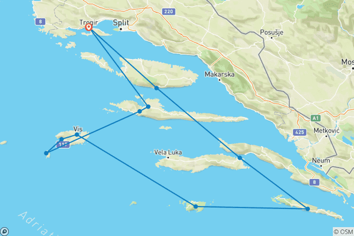 Kaart van Eiland Mythen en Legenden (Trogir/Marina Baotić- Trogir/Marina Baotić) Deluxe Superior