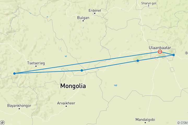 Mapa de Año Nuevo Lunar de los nómadas Mongoles