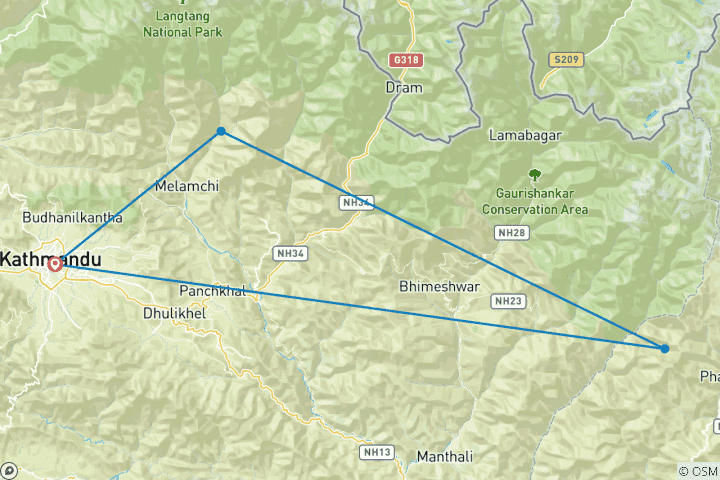 Karte von Pikey Peak Trek 5 Tage