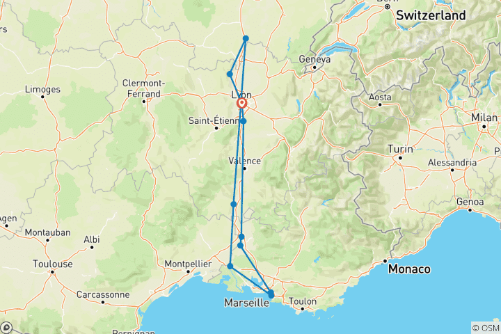 Karte von Rhône Route Intensive 2027