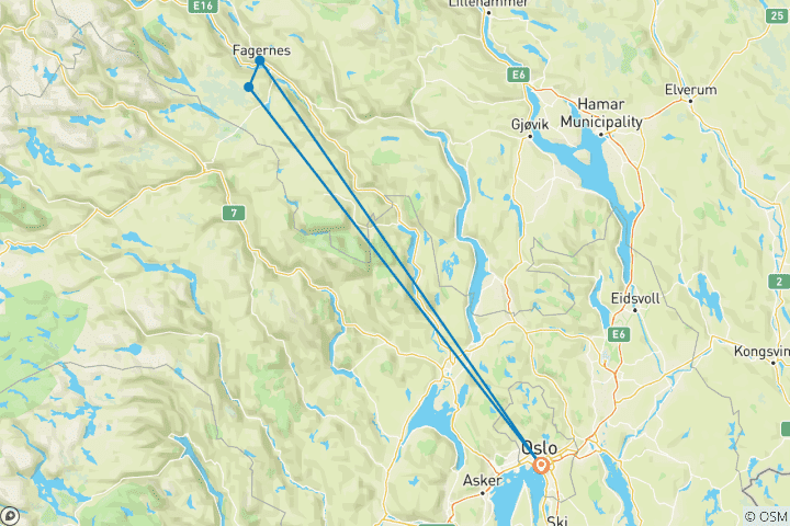 Carte du circuit Semaine de ski de fond à Valdres (6 jours)