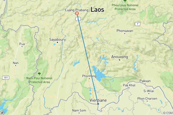 Karte von Bilder von Laos Privatreise 4 Tage