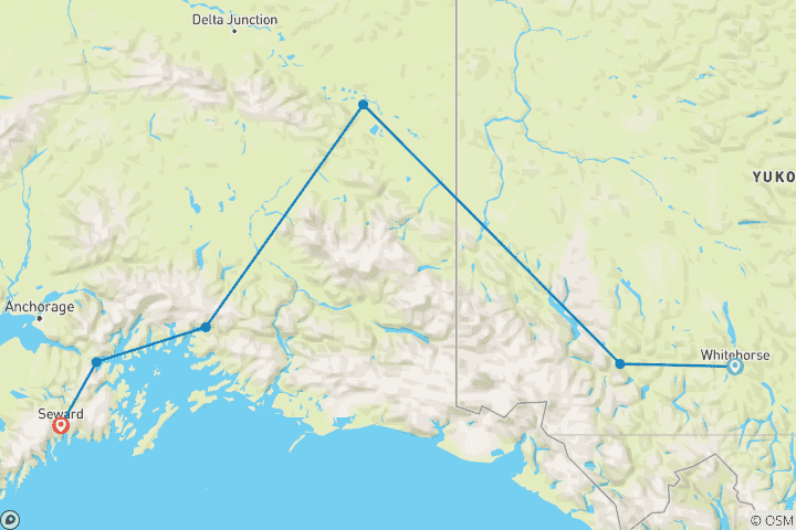 Karte von Coast Mountains des Nordens | Sightseeing-Reise (7 Tage)