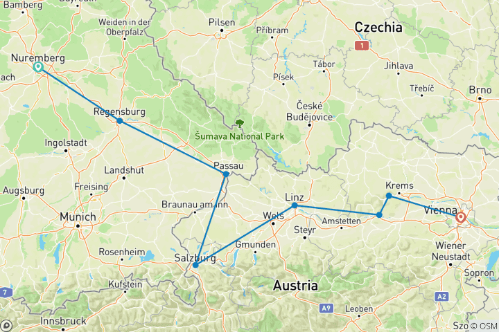 Karte von Weihnachtszeit auf der Donau (Richtung Osten) 2026