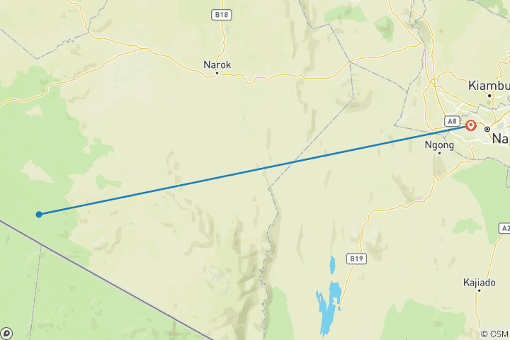 Kaart van Safari in kleine groep - lodge-optie - 3 dagen, 2 nachten