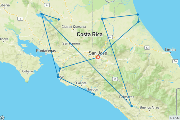 Mapa de Costa Rica: Un Mundo de Naturaleza con el Parque Nacional de Tortuguero, el Volcán Arenal y el Parque Nacional de Manuel Antonio (2027)