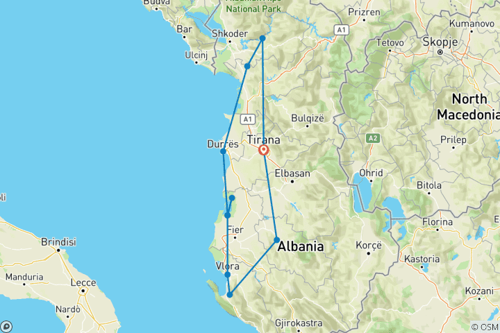 Map of Albania Adventure