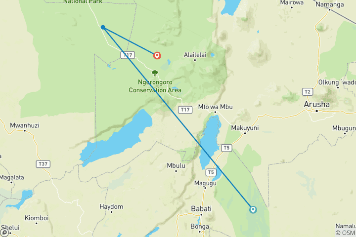 Kaart van Natuurlijke ervaring 4 dagen