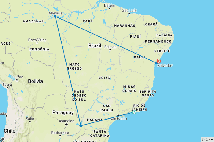 Karte von Farbenfrohes Brasilien