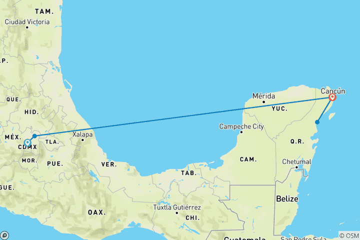 Carte du circuit Découvrez le cœur et l'âme du Mexique - 7 jours