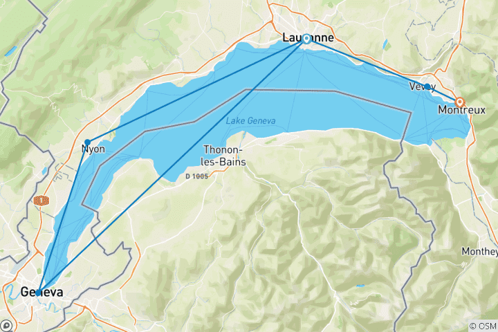 Map of Lake Geneva: Joie de Vivre Meets Elegance - 8 days