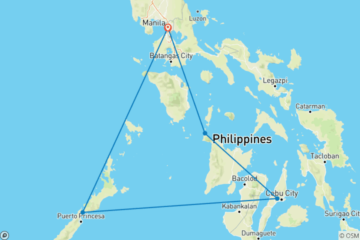 Carte du circuit Une tempête tropicale de 7 jours : Boracay - Cebu - Palawan
