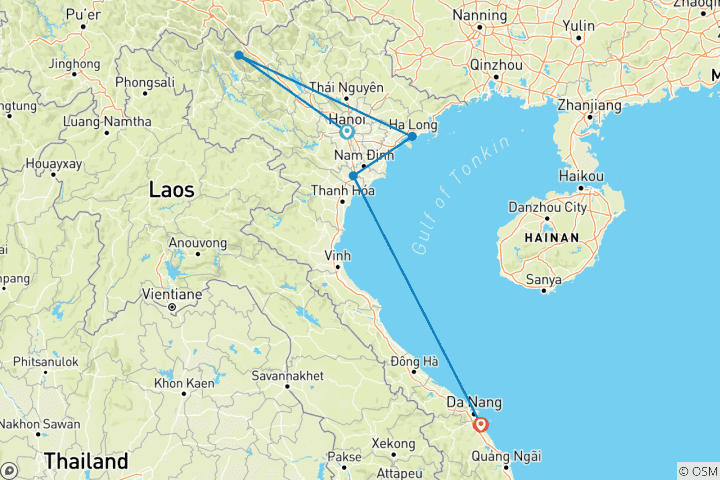 Map of Vietnam Experience 12 Day