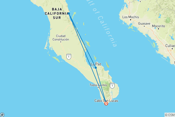 Map of 10 Days in Baja California: Whales, Winds & Wonders