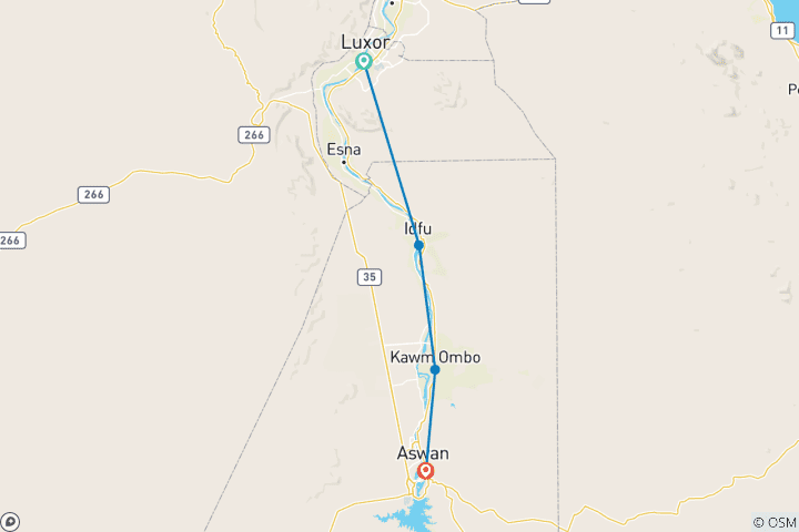 Map of Croisière luxueuse de 4 nuits sur le Nil (Louxor-Assouan)