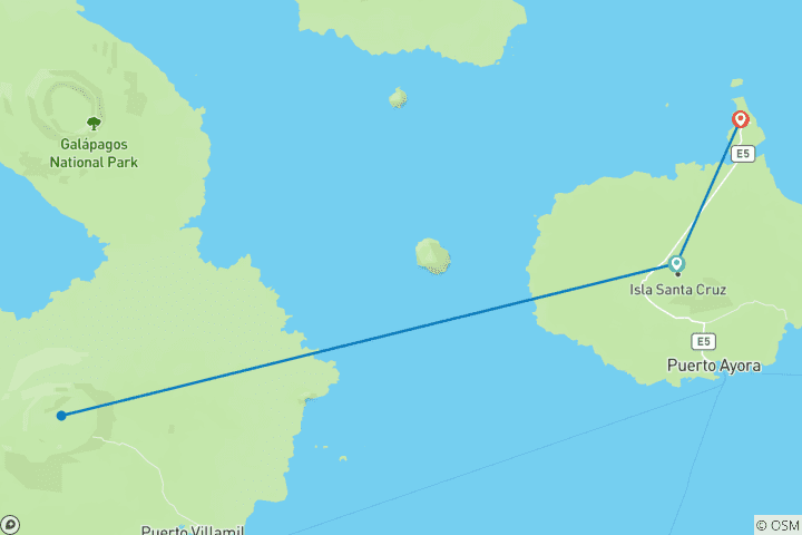 Kaart van Het beste van de Galapagos – 6 dagen