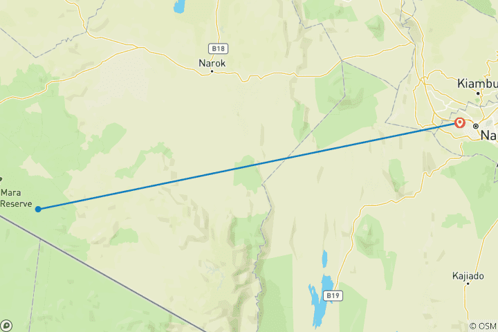 Karte von Entdecken Sie die neuesten Updates über unsere beste 2-tägige Masai Mara Private Safari in Kenia