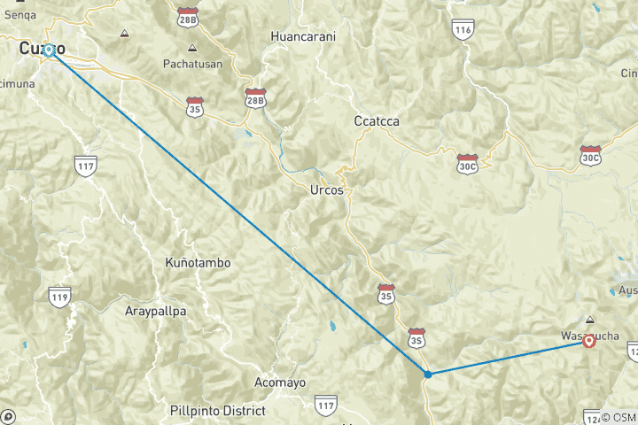 Carte du circuit La montagne de l'arc-en-ciel en une journée