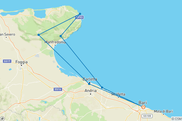 Kaart van Panorama van Puglia