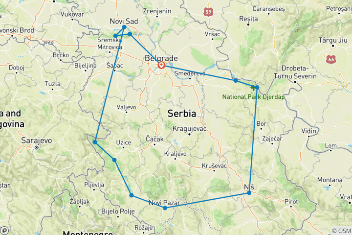 Carte du circuit L'expérience complète de la Serbie