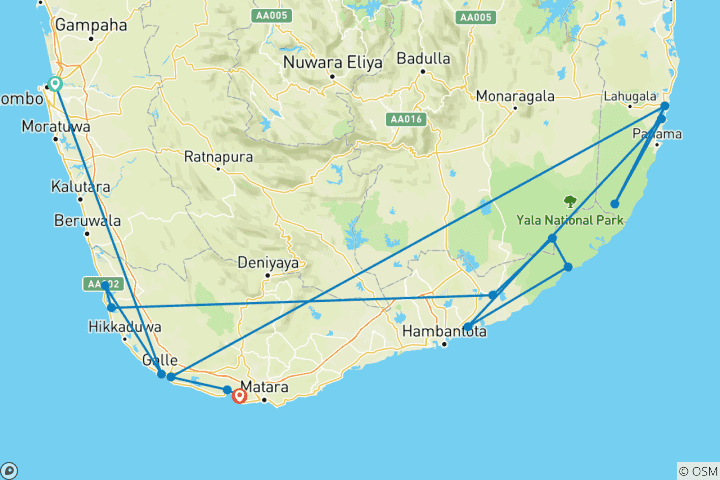 Carte du circuit Circuit paradis des surfeurs