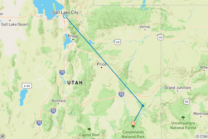 Map of Arches & Canyonlands Hiking & Glamping