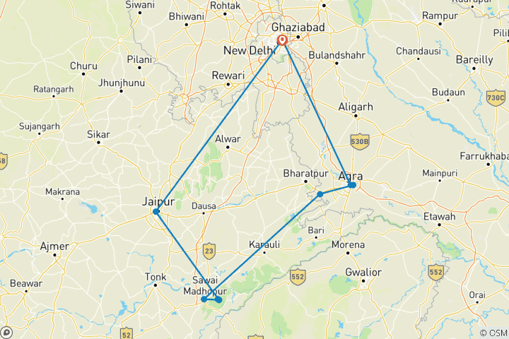 Carte du circuit Circuit de luxe en Inde avec le festival de Holi 2026