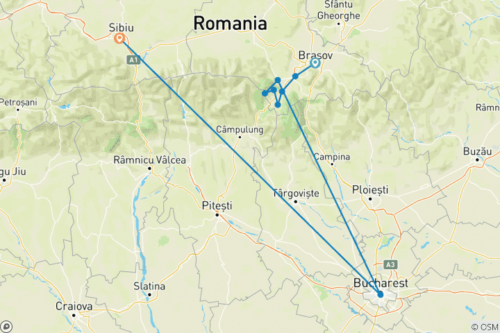Mapa de Senderismo en Transilvania y los Cárpatos