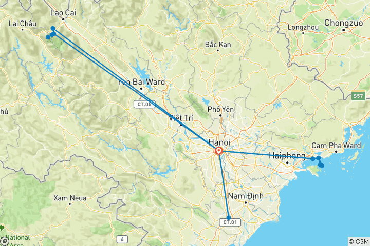 Map of Amazing Northern Vietnam Family Tour to Sapa , Halong Bay , Ninh Binh