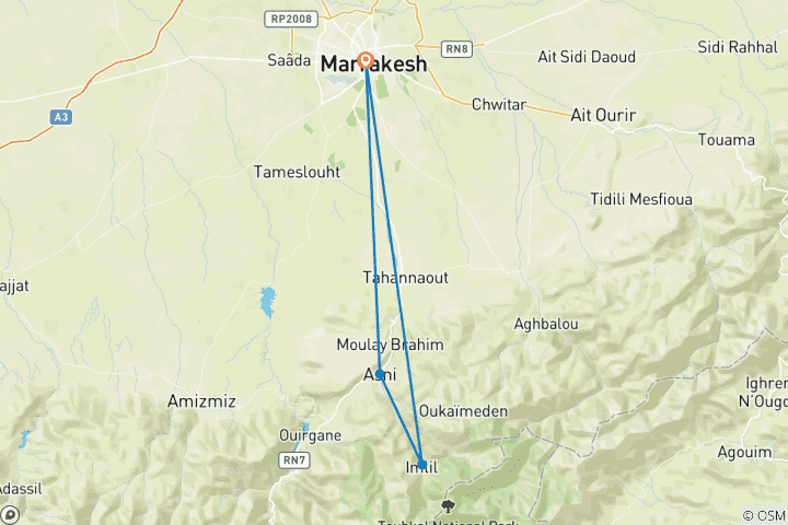 Map of 1 Day Private Excursion To Imli Mule Trekking