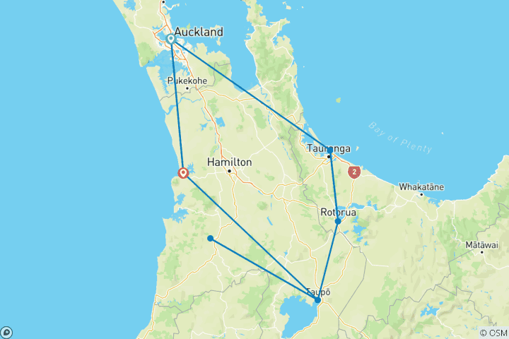 Carte du circuit Escapade sur l'île du Nord - Premium