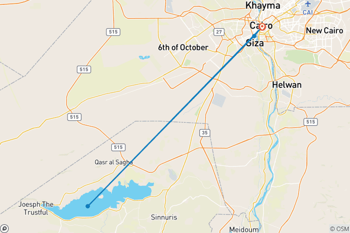 Karte von Kairo, Gizeh und Fayoum: 3 Tagesausflüge