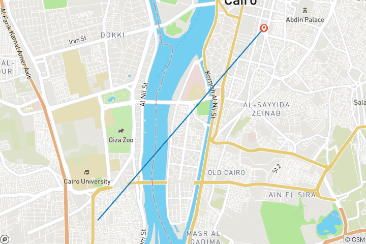 Carte du circuit 2 jours privés à Gizeh et au Caire