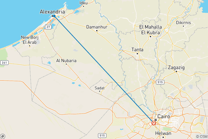 Carte du circuit Excursion d'une journée à Alexandrie au départ du Caire