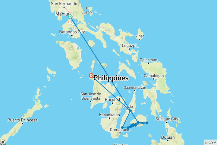 Carte du circuit La beauté des Philippines - 10 jours