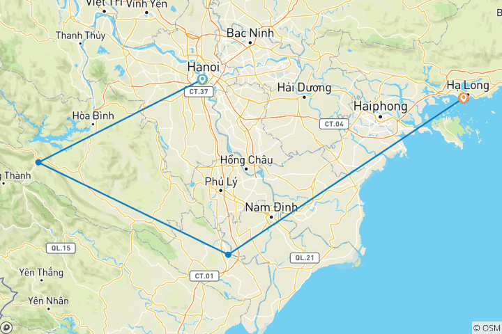 Kaart van Ontdek Noord-Vietnam - 8 dagen cultuur en natuur