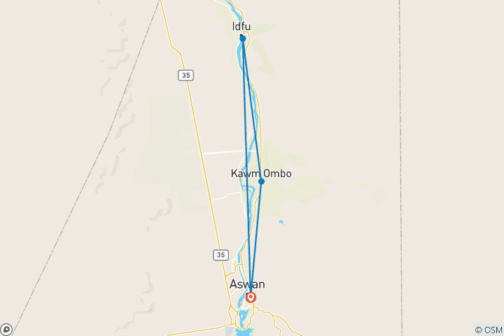 Karte von KOM OMBO & EDFU TEMPEL AUS ASWAN - Tempel zwischen Wüste & Fluss