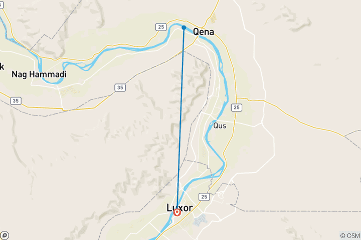 Carte du circuit Excursion d'une journée au temple de Hathor à Dendera depuis Louxor en voiture