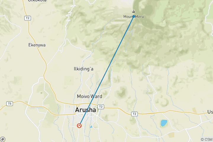 Carte du circuit Excursion d'une journée dans le parc national d'Arusha