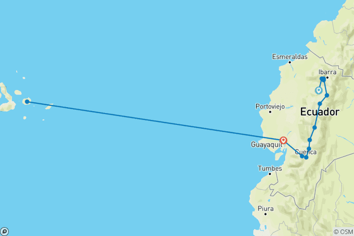 Kaart van Het beste van Ecuador & Galapagos