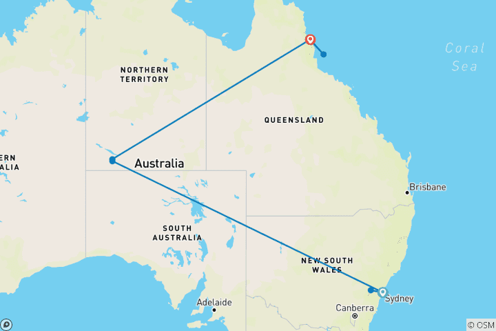 Carte du circuit Bucket List Australie