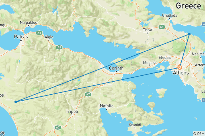 Kaart van HERCULES | Athene, Delphi, Olympia en Meteora