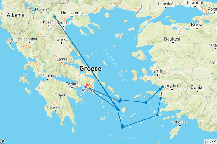 Carte du circuit Îles grecques et côtes turques 2027/2028