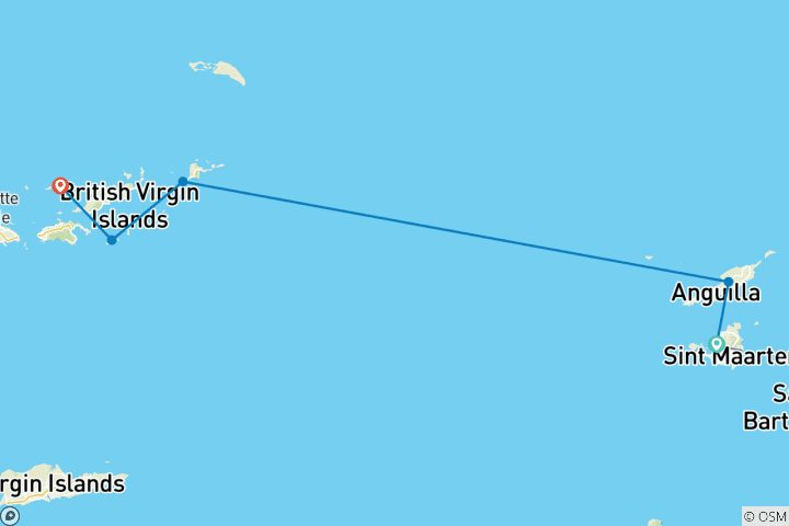 Map of Cruising the Leeward Islands 2026-2027 - 8 Days (from Marigot to Jost van Dyke)