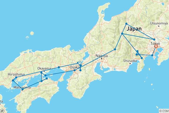 Karte von Japan Kaleidoskop (nur Landprogramm)