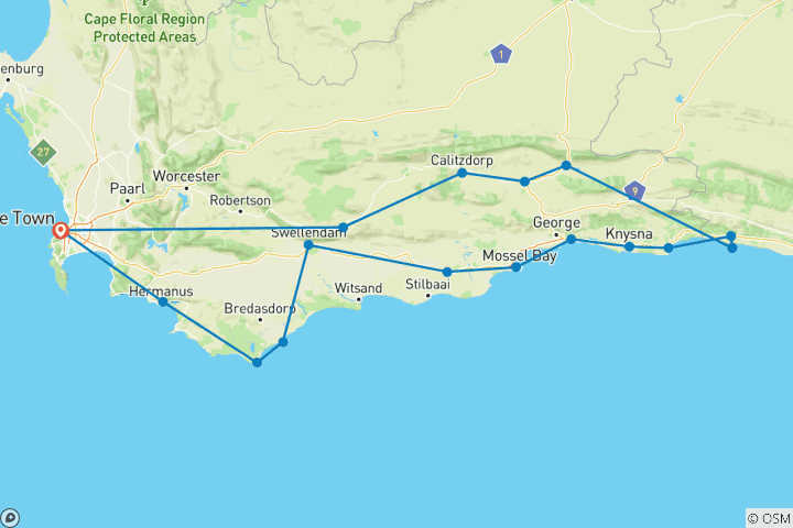 Karte von Facettenreiche Gartenroute (Autoreise)