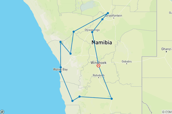 Karte von Lebens(t)raum Namibia